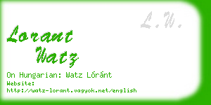 lorant watz business card