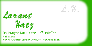 lorant watz business card